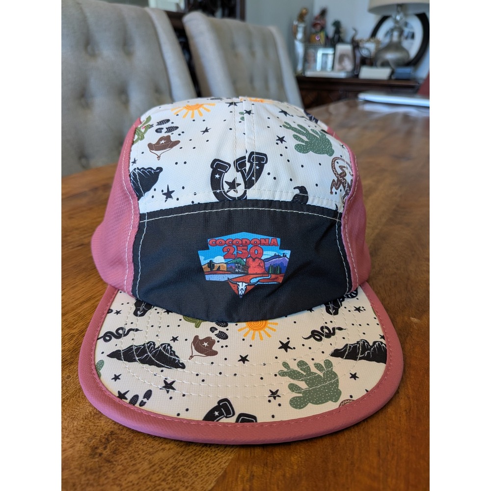 BOCO Gear Cocodona 250 Run Hat 5 Panel Performance Running Cap Desert Print OSFM
